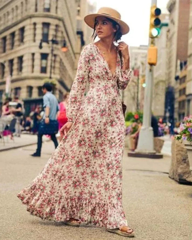 Heilwig - Geblümtes Ibiza Maxikleid