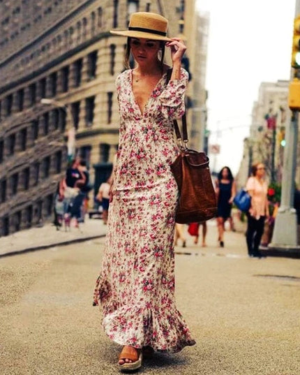 Heilwig - Geblümtes Ibiza Maxikleid