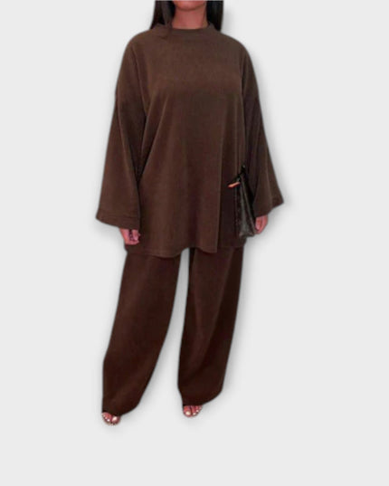 Helene – Zweiteiliges Plus-Size Set Im Gerippten Stil