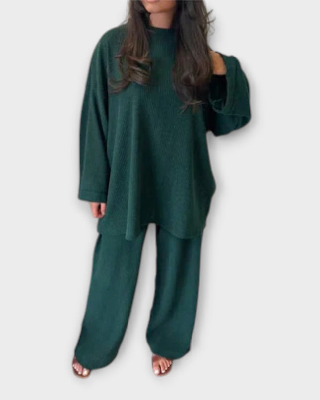 Helene – Zweiteiliges Plus-Size Set Im Gerippten Stil