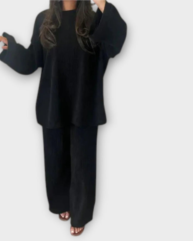 Helene – Zweiteiliges Plus-Size Set Im Gerippten Stil