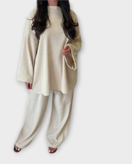 Helene – Zweiteiliges Plus-Size Set Im Gerippten Stil