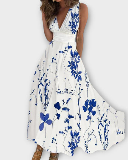 Undine - Floral V-Neck Kleid