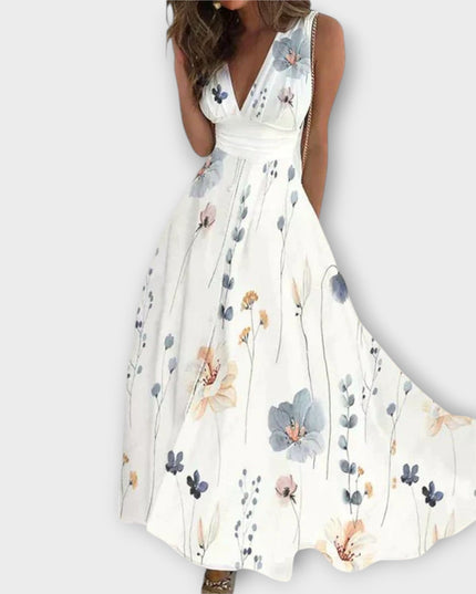 Undine - Floral V-Neck Kleid