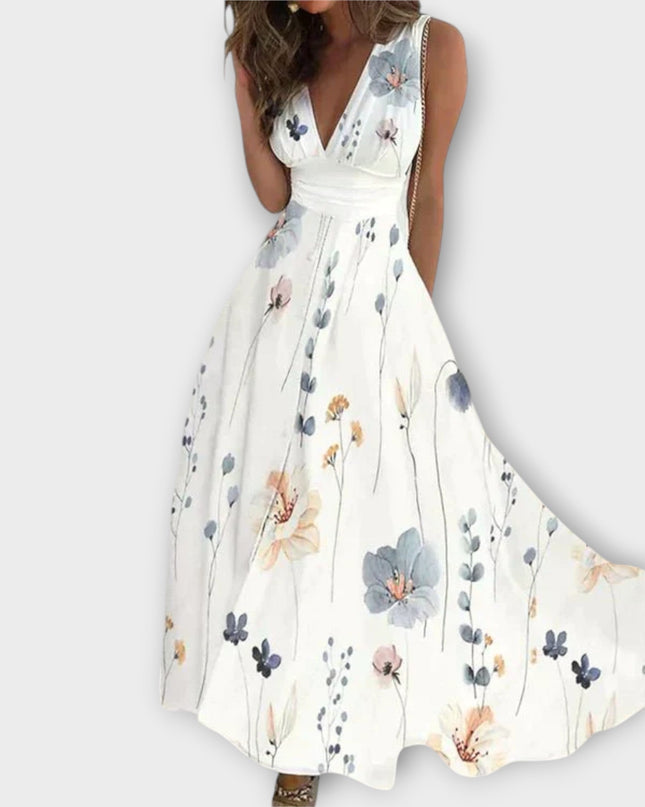 Undine - Floral V-Neck Kleid
