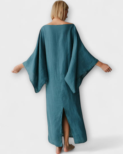 Mila - Kimono Kleid aus Leinen und Baumwolle