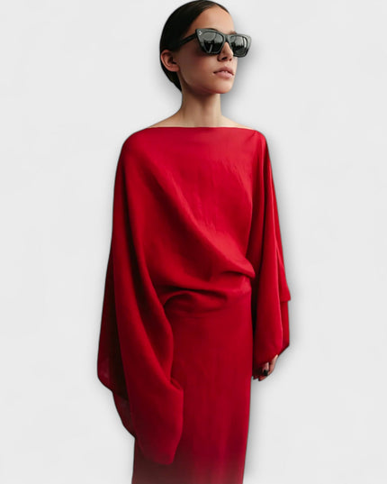 Mila - Kimono Kleid aus Leinen und Baumwolle