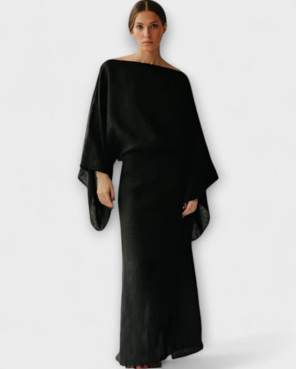 Mila - Kimono Kleid aus Leinen und Baumwolle