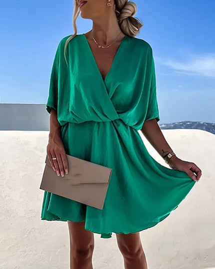 Dietlinde - Boho Kleid mit V-Ausschnitt