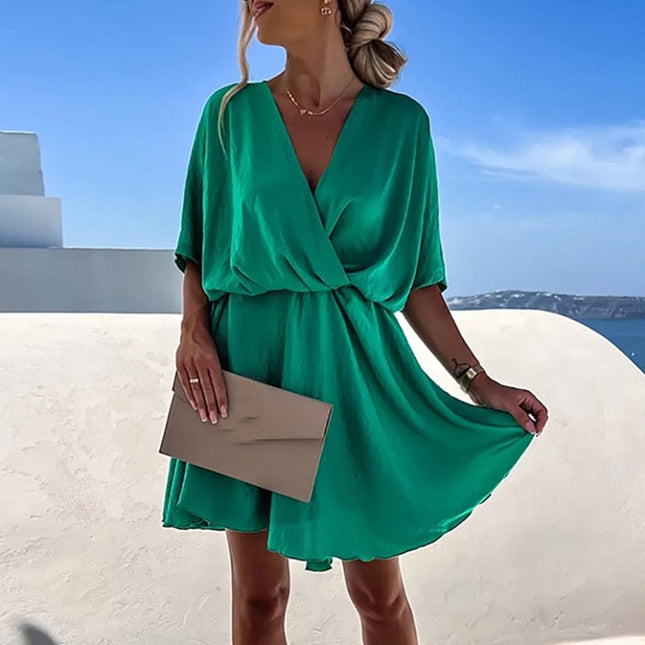 Dietlinde - Boho Kleid mit V-Ausschnitt
