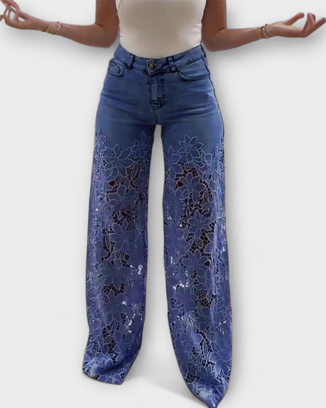 Lina – Patchwork-Jeans Mit Trendigem Spitzen-Detail