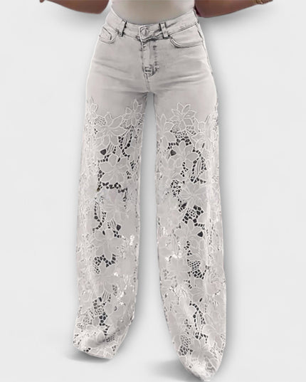 Lina – Patchwork-Jeans Mit Trendigem Spitzen-Detail