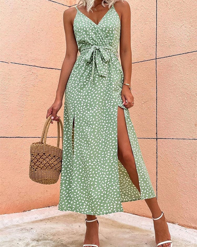 Willa  - Boho Kleid mit Punkten & V-Ausschnitt