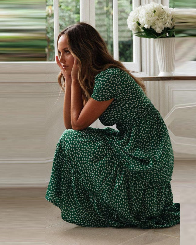 Isentrud - Boho Midikleid mit Puffärmeln