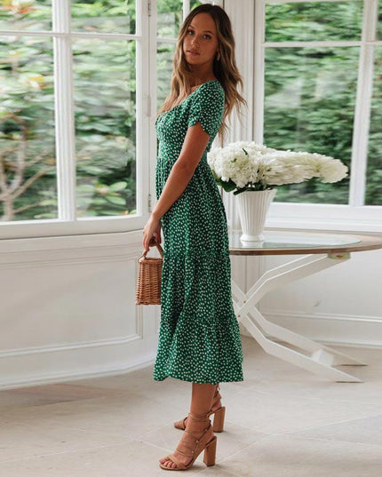 Isentrud - Boho Midikleid mit Puffärmeln